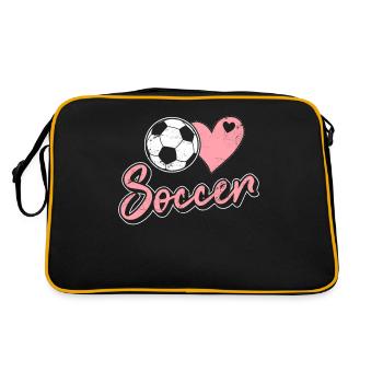 Amateur de football Coeur et ballon Amoureux du football Filles Soc - Sac Retro - noir/or - Dos
