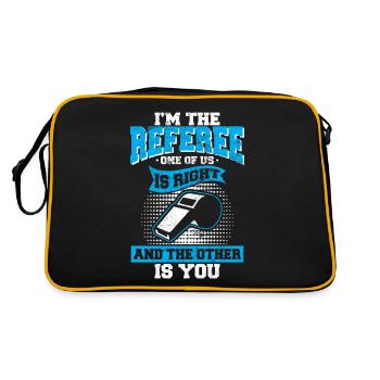 I'm The Referee One Of Us Is Right Funny Soccer Re - Retro Tasche - Schwarz/Gold - Hinten