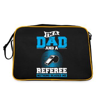I'm A Dad And Referee Soccer Dad Ref Father Soccer - Retro Tasche - Schwarz/Gold - Hinten