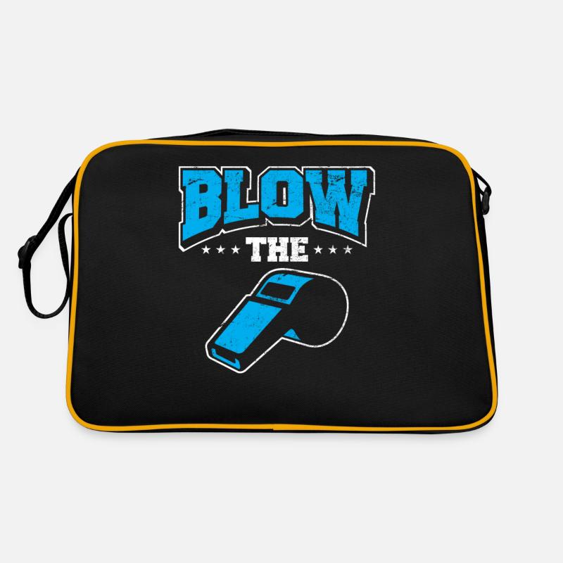 Funny Ref Blow The Whistle Bad Referee Whistle Retro Tasche