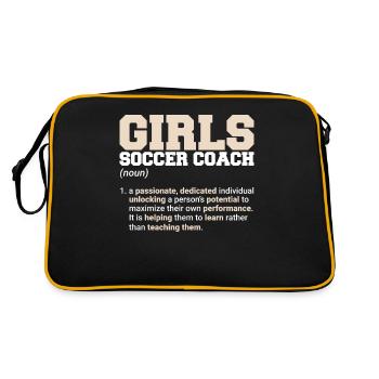 Filles Entraîneur de soccer Amoureux du soccer Soccer Maman Femmes - Sac Retro - noir/or - Dos
