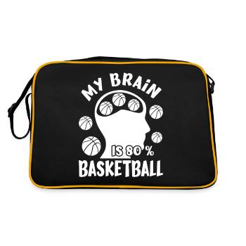 Basketball Player My Brain Is 80 % Basketball Gift - Retro Tasche - Schwarz/Gold - Hinten