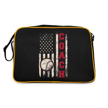 Entraîneur de baseball Entraîneur Drapeau américain Baseball Tra - Sac Retro - noir/or - Dos