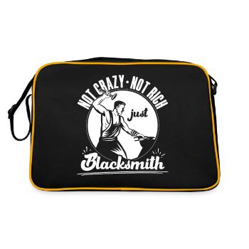 Not Crazy Not Rich Just Blacksmith Gift Idea - Retro Tasche - Schwarz/Gold - Hinten