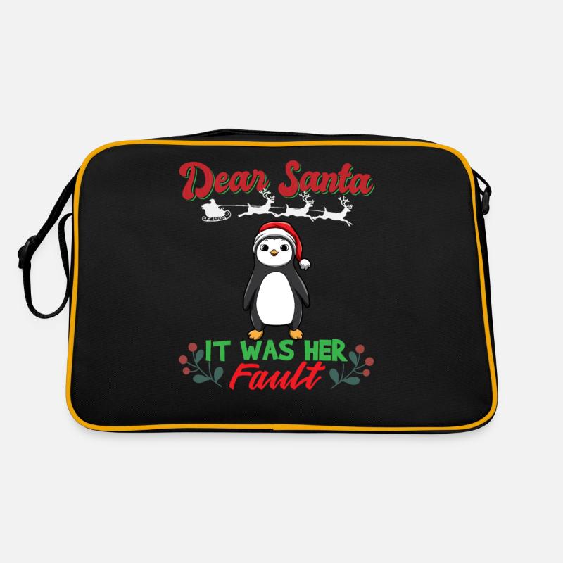 Dear Santa It Was Her Fault Siblings Matching Xmas Retro Tasche