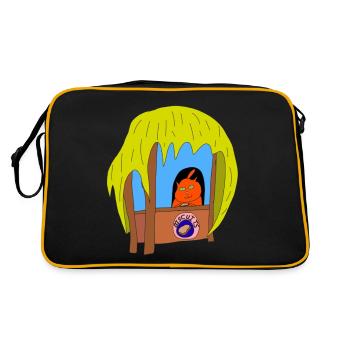 Funny Colorful Cat Making Biscuits - Retro Bag - black/gold - Back