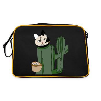 Cat Making Biscuits Christmas Funny - Retro Bag - black/gold - Back