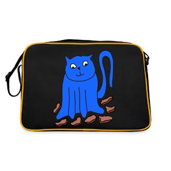 Just A Cat Who Loves Eating Biscuits - Retro Bag - black/gold - Back
