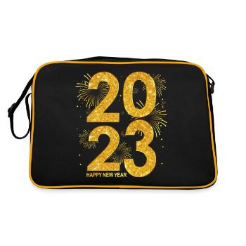 Goodbye 2022 Hello 2023 - New Year 2023 - Retro Bag - black/gold - Back