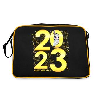 Happy New Year 2023 - Women Men New Year 2023 - Retro Bag - black/gold - Back