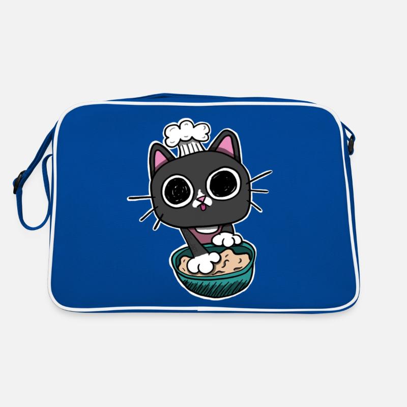 Kitty making Biscuits Cat Black Retro Bag