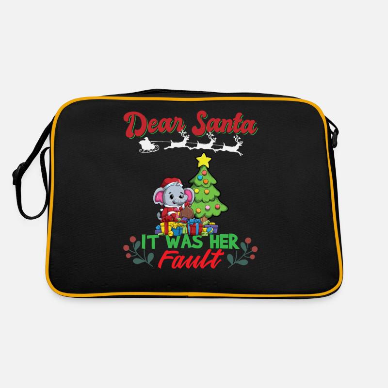 Dear Santa It Was Her Fault Siblings Matching Xmas Retro Tasche