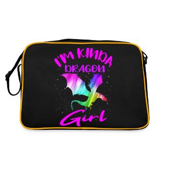 Je suis un peu Dragon Girl Mythical Creature Dragon - Sac Retro - noir/or - Dos