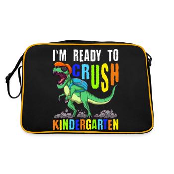 I'm Ready To Crush Kindergarten Dinosaur T-Rex - Retro Bag - black/gold - Back