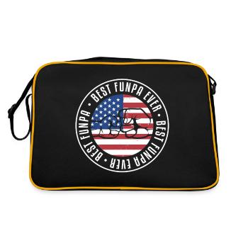 Meilleur Funpa Ever Grandpa Daddy Fête des pères - Sac Retro - noir/or - Dos