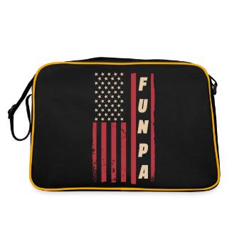 Funpa US Flag Papa Grandpa Fête des pères - Sac Retro - noir/or - Dos