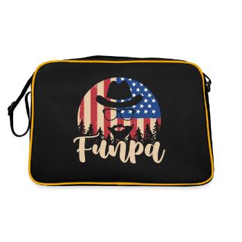 Funpa US Flag Papa Grandpa Fête des pères - Sac Retro - noir/or - Dos