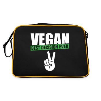 Vegan Best Decision Ever - Retro Bag - black/gold - Back