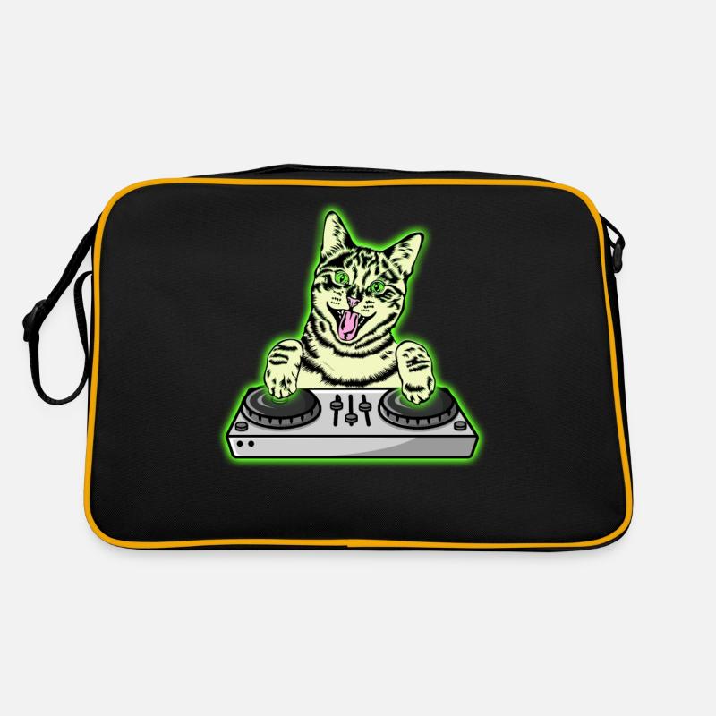 DJ Cat Techno Kitten EDM Dance Music Cat Retro Tasche