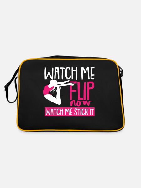 Gymnastik Turnen und Kunsturnen Akrobatik Sport - Retro Tasche - Schwarz/Gold - Hinten