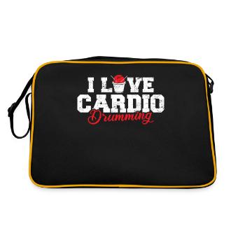I Love Cardio Drumming Fitness Class Gym Workout E - Retro Bag - black/gold - Back