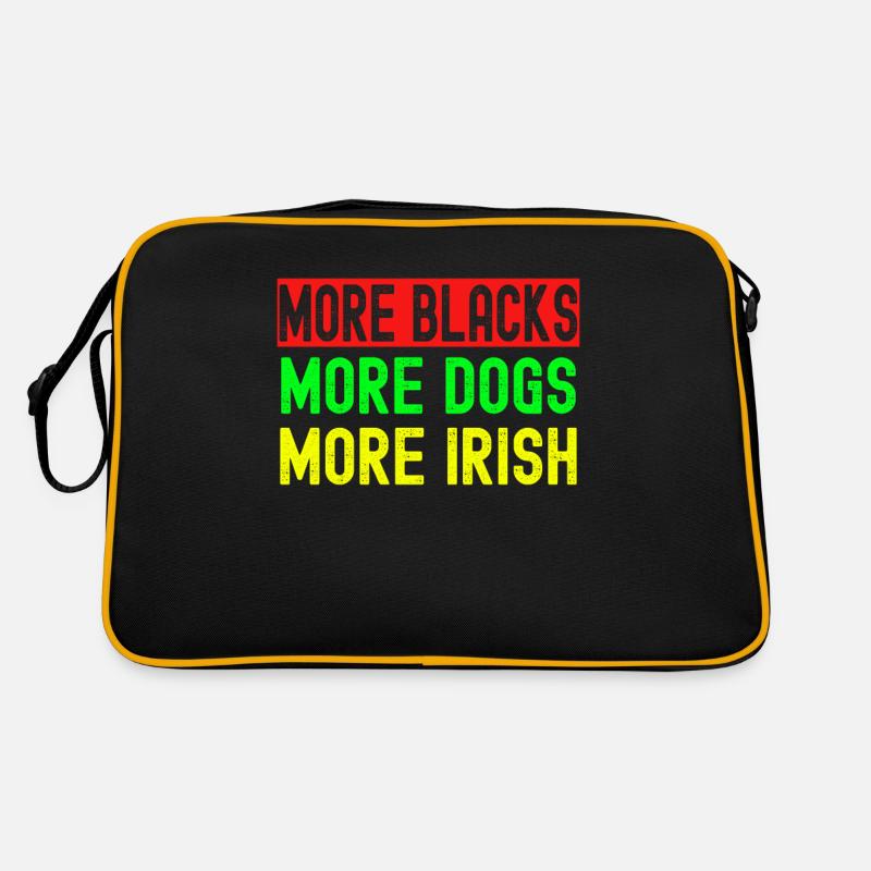 Plus de Noirs Plus d’Irlandais Plus de chiens - Sac Retro - noir/or