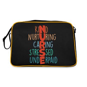 Nurses Kind Nurturing Caring Stressed and Underpai - Retro Bag - black/gold - Back