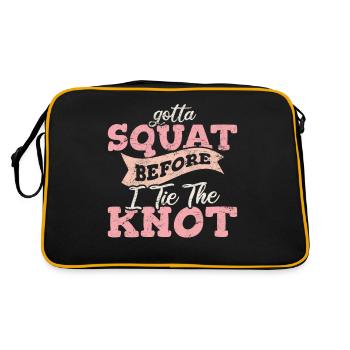 Workout Squat Bride Wedding Prep Cool Fitness Love - Retro Tasche - Schwarz/Gold - Hinten