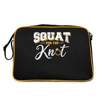 Workout Squat Bride Wedding Prep Cool Fitness Love - Retro Tasche - Schwarz/Gold - Hinten