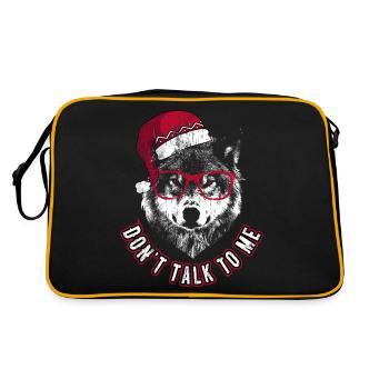 Ne me parle pas - Grumpy Christmas Wolf - Sac Retro - noir/or - Dos