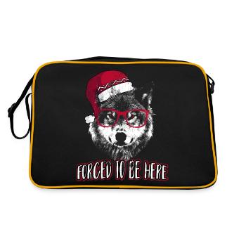 Forcé d’être ici - Grumpy Christmas Wolf - Sac Retro - noir/or - Dos