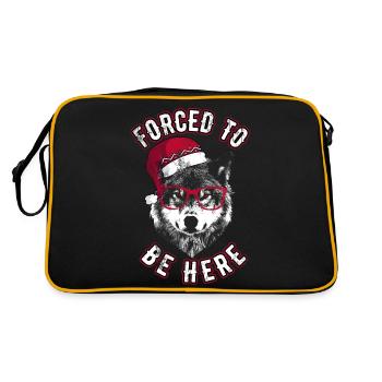 Forcé d’être ici - Grumpy Christmas Wolf - Sac Retro - noir/or - Dos