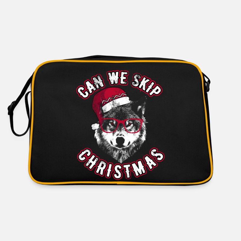 Can we skip christmas - Grumpy Christmas Wolf Retro Bag