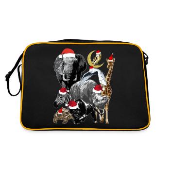 Jungle Animals - Christmas Theme - Retro Bag - black/gold - Back