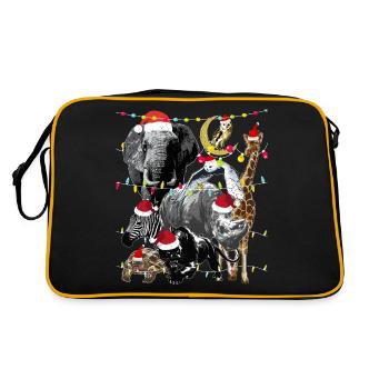 Jungle Animals - Christmas Theme - Retro Bag - black/gold - Back