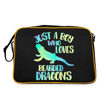Just a boy who loves Bearded dragons - Retro Bag - black/gold - Back