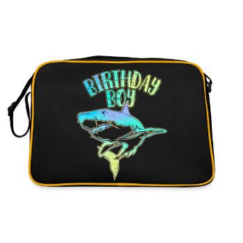 Birthday Boy - Shark Theme - Retro Bag - black/gold - Back