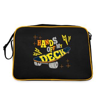 Skateboarder Hands Of My Deck Skateboard Gift Idea - Retro Bag - black/gold - Back