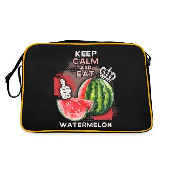 Pastèque drôle de dicton Eat-Watermelon - Sac Retro - noir/or - Dos