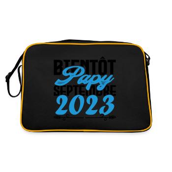 Annonce grossesse. bientôt Papy Septembre 2023. - Sac Retro - noir/or - Dos