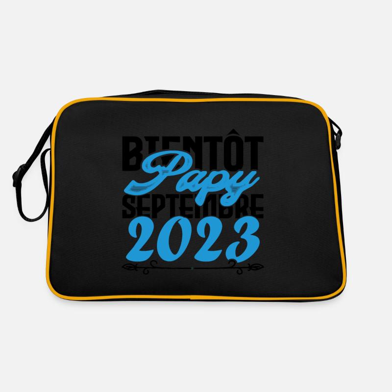 Annonce grossesse. bientôt Papy Septembre 2023. Sac Retro
