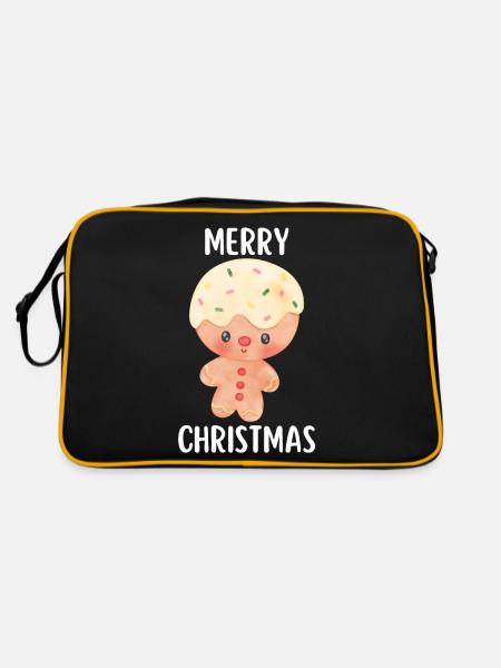 Joyeux Noël Drôle de Chemise de Noël - Sac Retro - noir/or - Dos