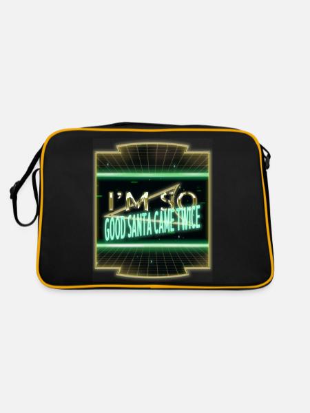 jokes present bedroom funny quote beard happy - Retro Bag - black/gold - Back