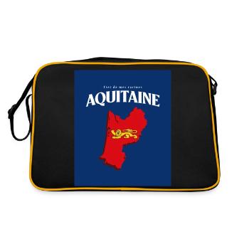 Fier de mes Racines Aquitaine Bleu - Sac Retro - noir/or - Dos