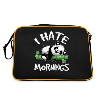 Je déteste les matins Mignon Panda Ours Pour Femmes Panda Lo - Sac Retro - noir/or - Dos