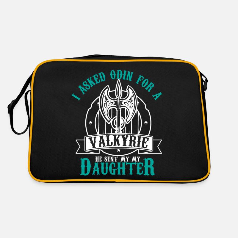 J’ai demandé à odin un design valkyrie - Sac Retro - noir/or