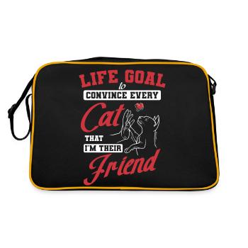 Life Goal to Convince Every Cat I'm Their Friend - Retro Bag - black/gold - Back