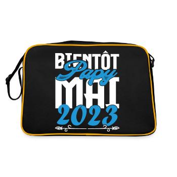 Cadeau Annonce grossesse bientôt Papy Mai 2023. - Sac Retro - noir/or - Dos