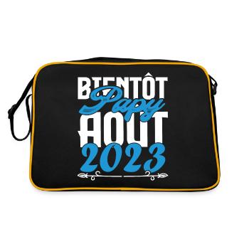 Annonce grossesse bientôt Papy Aout 2023. août. - Sac Retro - noir/or - Dos