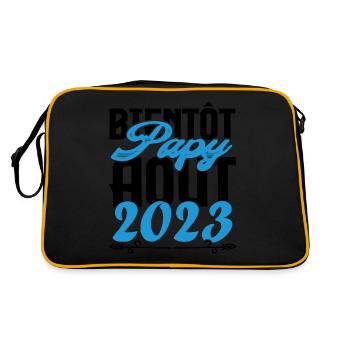 Annonce grossesse bientôt Papy Aout 2023. août. - Sac Retro - noir/or - Dos